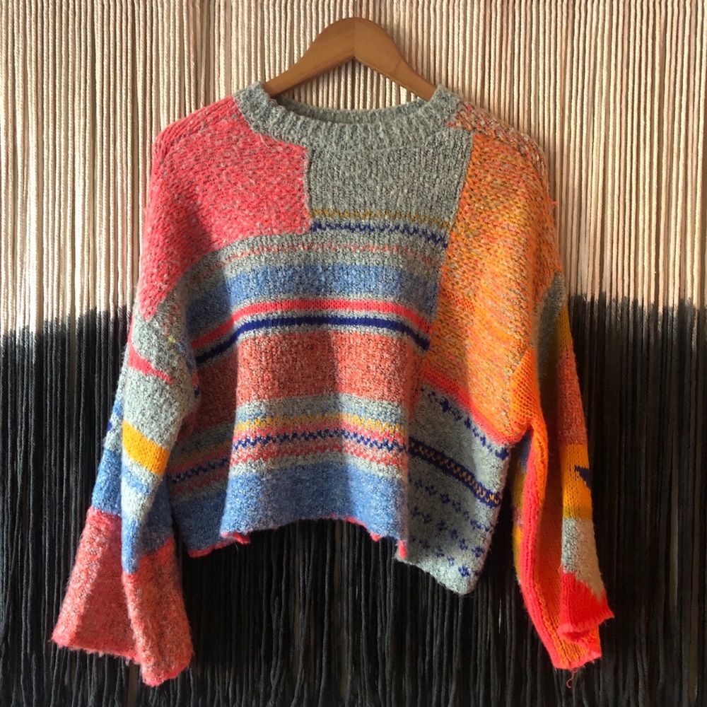 Colorful knit sweater